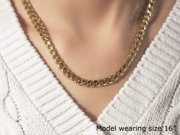 14k Yellow Gold Solid Miami Cuban Chain (7.20 mm) - Image 4