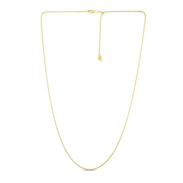 14k Yellow Gold Adjustable Popcorn Chain (1.10 mm) - Image 2