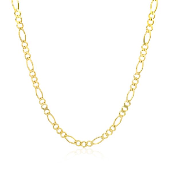14k Yellow Gold Solid Figaro Chain (2.80 mm) - Image 2