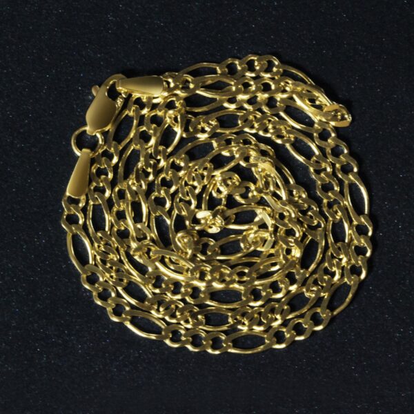 14k Yellow Gold Solid Figaro Chain (2.80 mm) - Image 5
