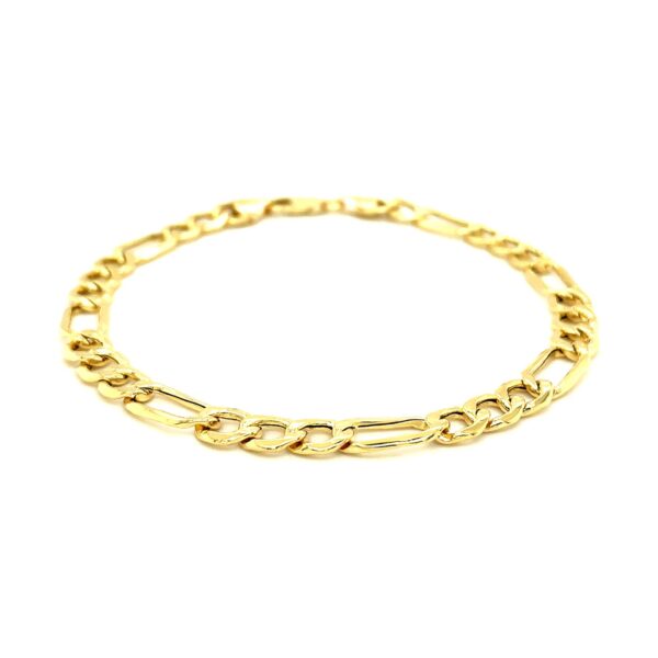 14k Yellow Gold Lite Figaro Bracelet (6.60 mm) - Image 2