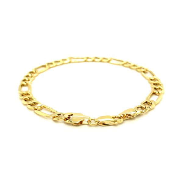 14k Yellow Gold Lite Figaro Bracelet (6.60 mm) - Image 3