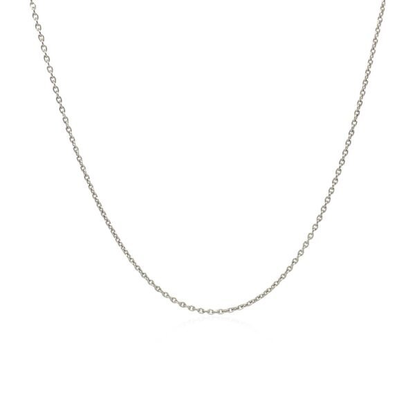 14k White Gold Oval Cable Link Chain (0.97 mm) - Image 2