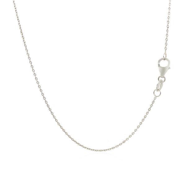 14k White Gold Oval Cable Link Chain (0.97 mm) - Image 3