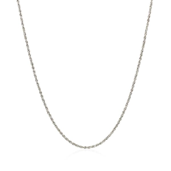 14k White Gold Adjustable Rope Chain (0.95 mm) - Image 2