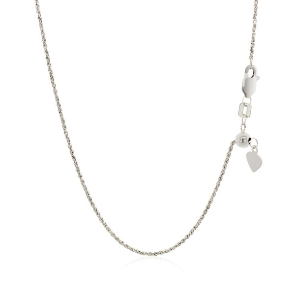 14k White Gold Adjustable Rope Chain (0.95 mm) - Image 3