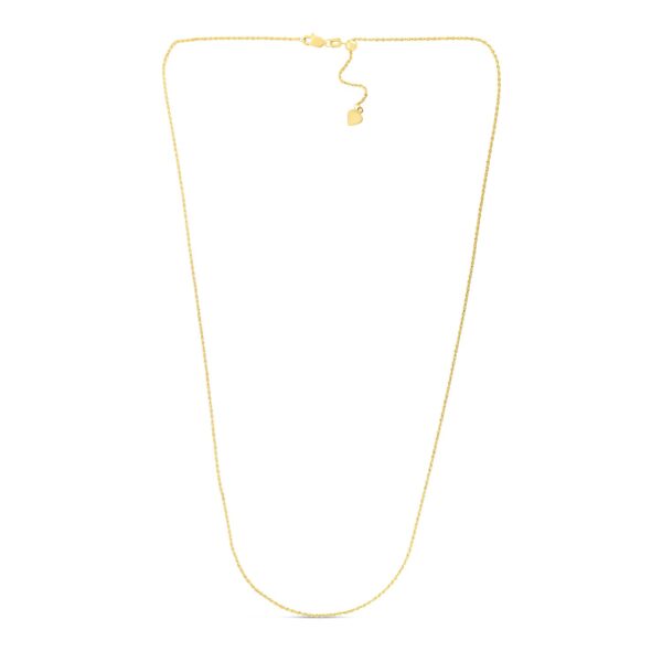 14k Yellow Gold Adjustable Rope Chain (0.95 mm) - Image 2