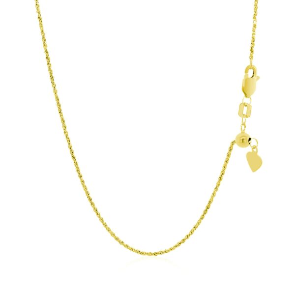 14k Yellow Gold Adjustable Rope Chain (0.95 mm) - Image 5