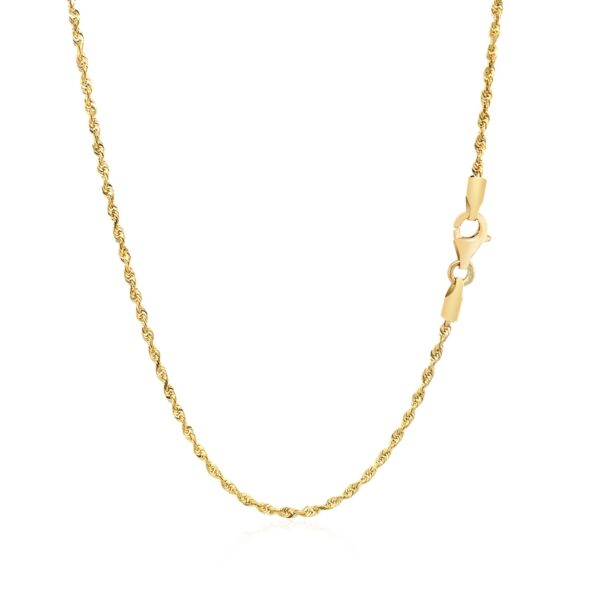 14k Yellow Gold Solid Diamond Cut Rope Chain (1.60 mm) - Image 3