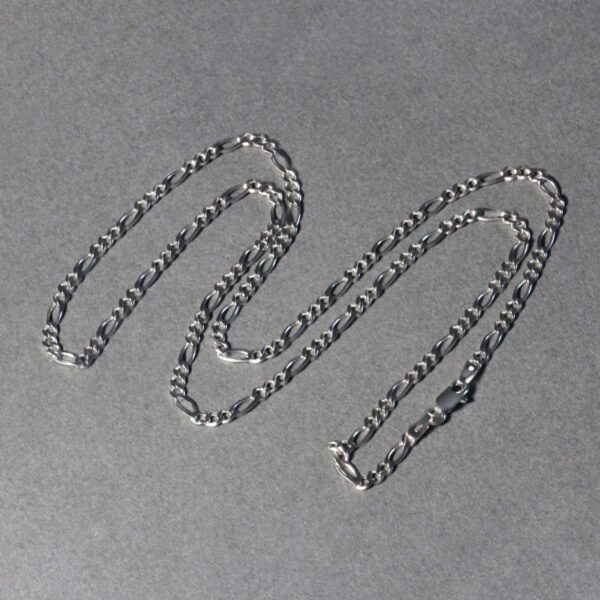 14k White Gold Solid Figaro Chain (2.60 mm) - Image 5