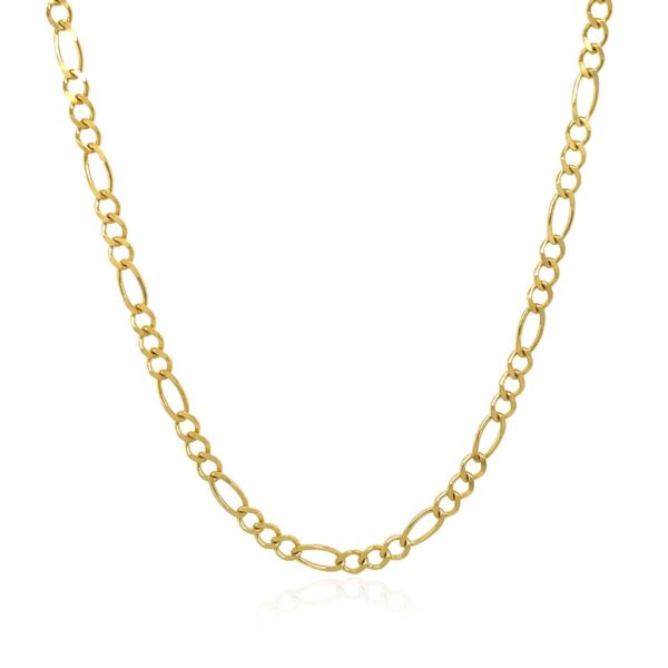 10k Yellow Gold Solid Figaro Chain (2.60 mm) - Image 2