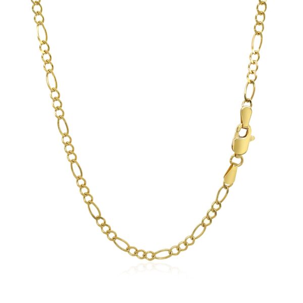 10k Yellow Gold Solid Figaro Chain (2.60 mm) - Image 3