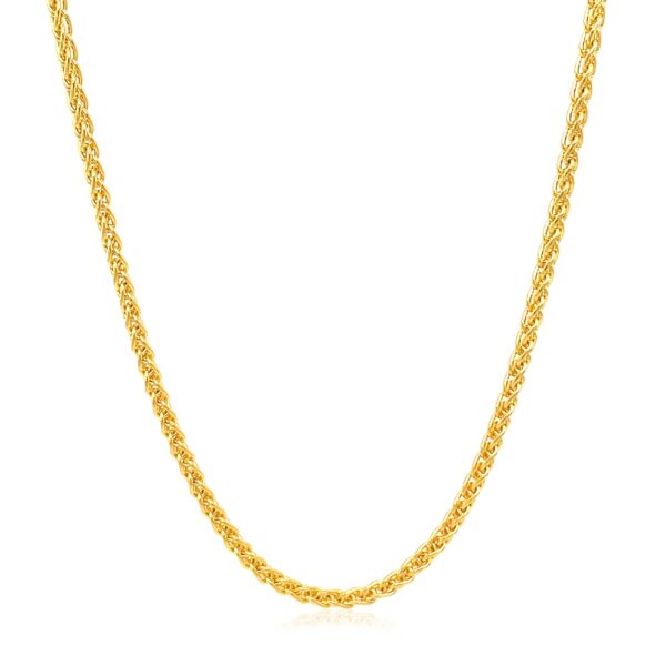 14k Yellow Gold Round Wheat Chain (2.1 mm) - Image 2