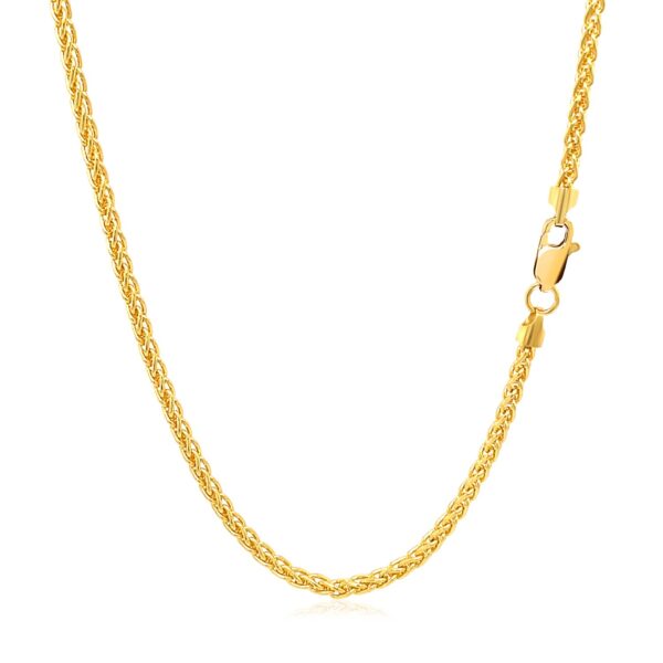 14k Yellow Gold Round Wheat Chain (2.1 mm) - Image 3