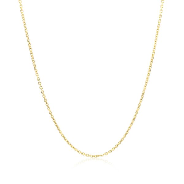 14k Yellow Gold Diamond Cut Cable Link Chain (1.10 mm) - Image 2