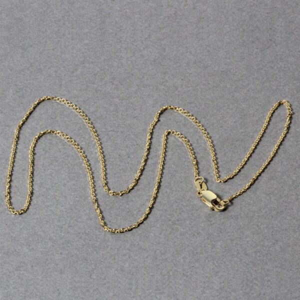 14k Yellow Gold Diamond Cut Cable Link Chain (1.10 mm) - Image 5