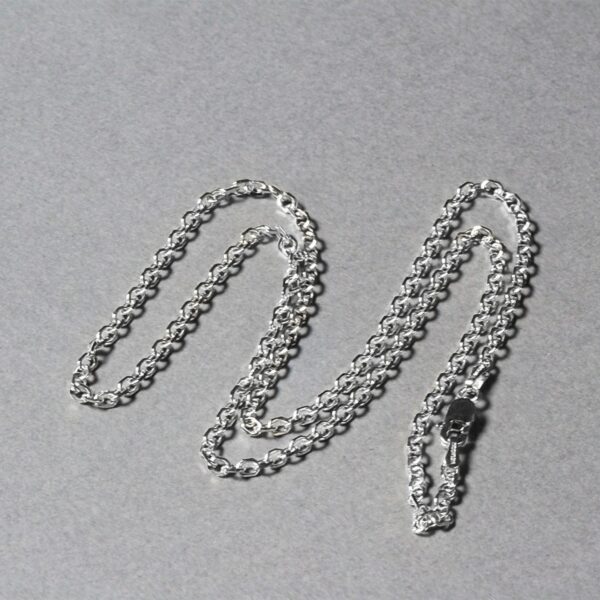 14k White Gold Diamond Cut Cable Link Chain (2.20 mm) - Image 6