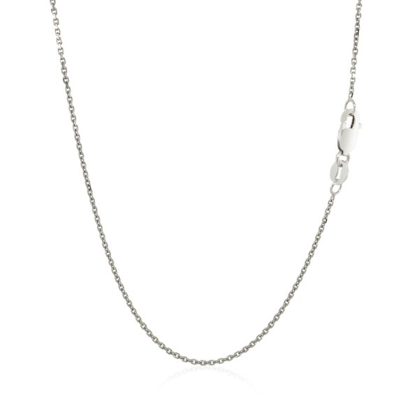 18k White Gold Cable Chain (1.10 mm) - Image 3
