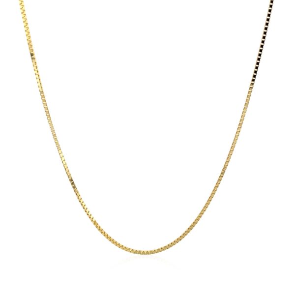 14k Yellow Gold Classic Box Chain (0.75 mm) - Image 2