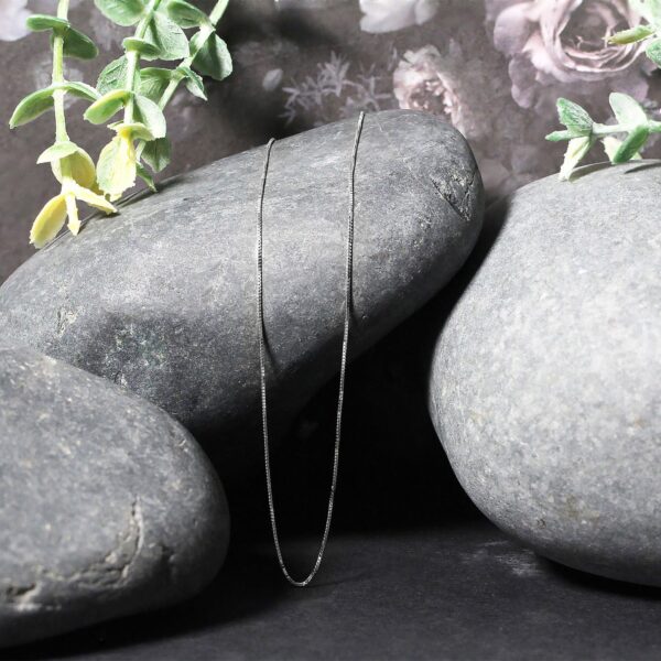 10k White Gold Classic Box Chain (0.45 mm) - Image 5