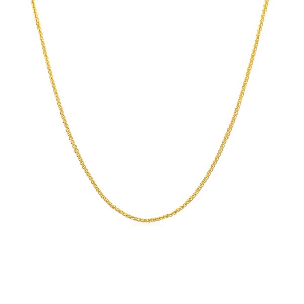 14k Yellow Gold Round Wheat Chain (1.00 mm) - Image 2