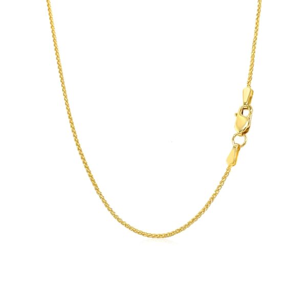 14k Yellow Gold Round Wheat Chain (1.00 mm) - Image 3