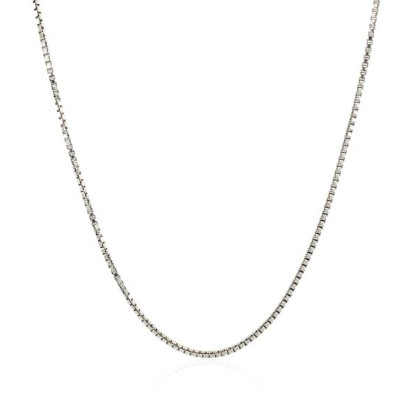 Sterling Silver Rhodium Plated Box Chain (1.10 mm) - Image 2