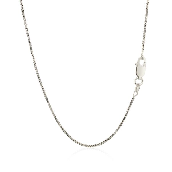 Sterling Silver Rhodium Plated Box Chain (1.10 mm) - Image 3