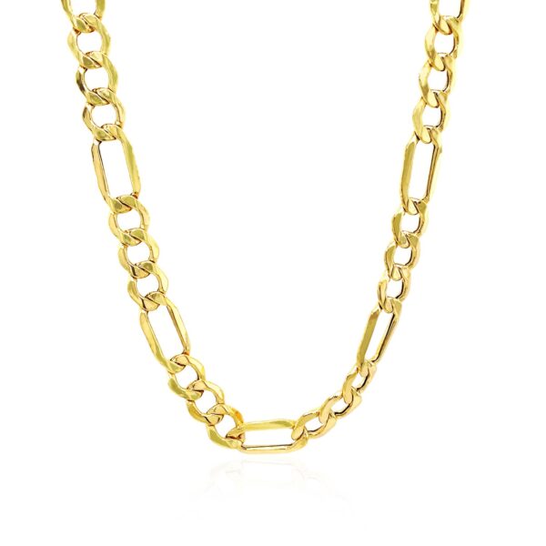 10k Yellow Gold Lite Figaro Chain (6.60 mm) - Image 5