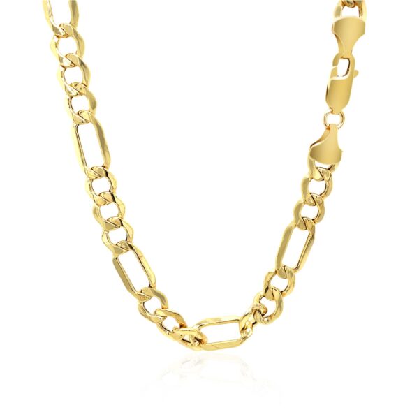 10k Yellow Gold Lite Figaro Chain (6.60 mm) - Image 3