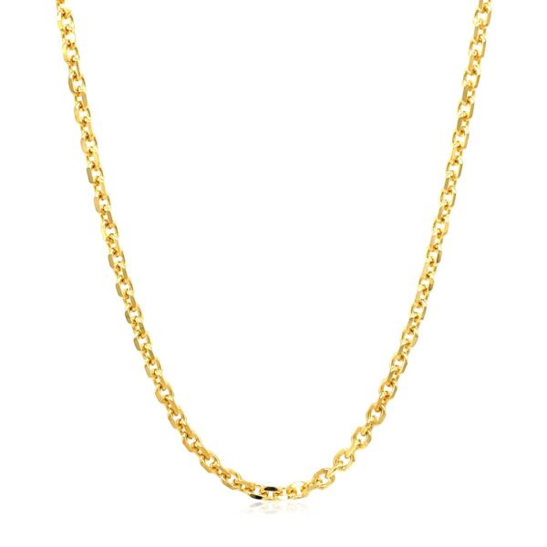 14k Yellow Gold Diamond Cut Cable Link Chain (2.60 mm) - Image 2