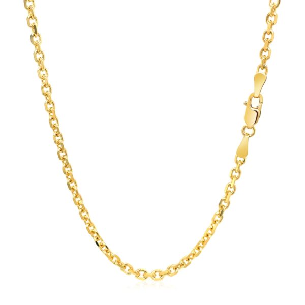 14k Yellow Gold Diamond Cut Cable Link Chain (2.60 mm) - Image 3
