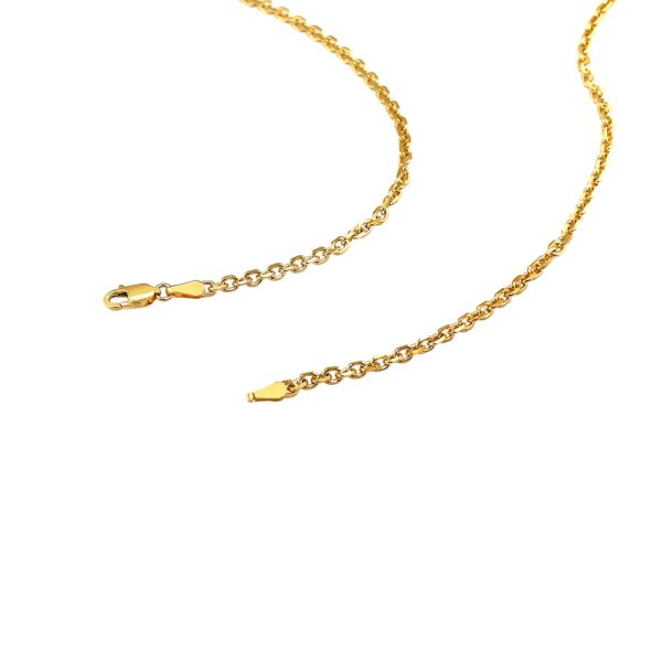 14k Yellow Gold Diamond Cut Cable Link Chain (2.60 mm) - Image 4