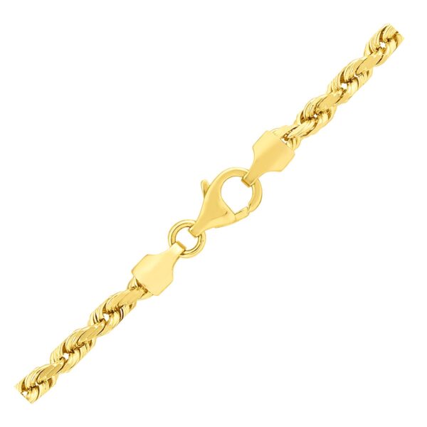 14k Yellow Gold Solid Diamond Cut Rope Chain (3.50 mm) - Image 3