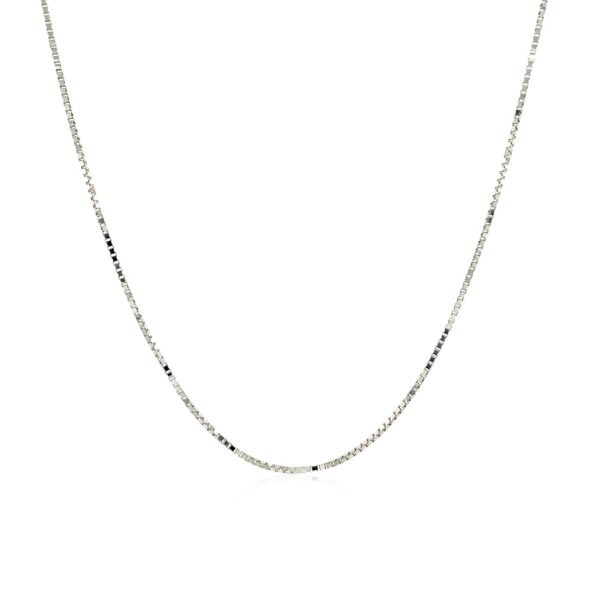 14k White Gold Adjustable Box Chain (0.70 mm) - Image 2