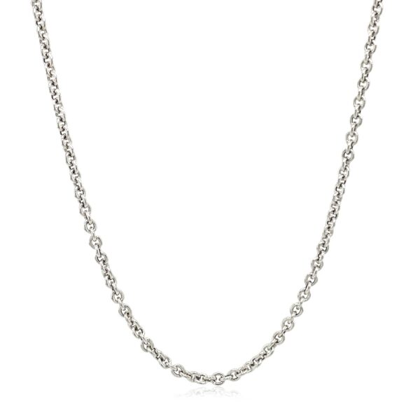 14k White Gold Forsantina Lite Cable Link Chain (2.30 mm) - Image 2