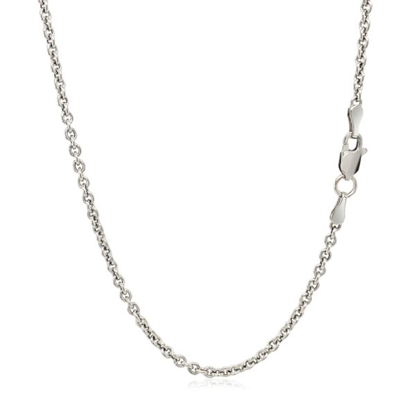 14k White Gold Forsantina Lite Cable Link Chain (2.30 mm) - Image 3