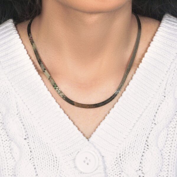 14k Yellow Gold Super Flex Herringbone Chain (4.60 mm) - Image 6