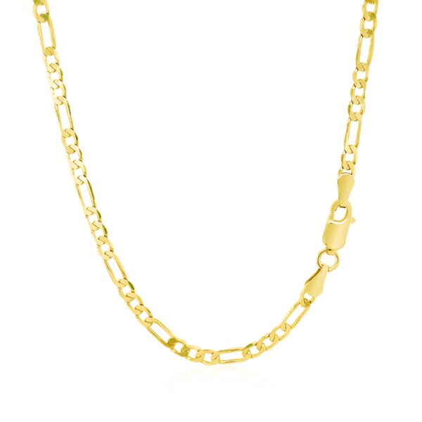 14k Yellow Gold Solid Figaro Chain (3.00 mm) - Image 3