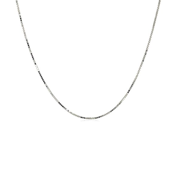 18k White Gold Box Chain 0.6mm (0.60 mm) - Image 2