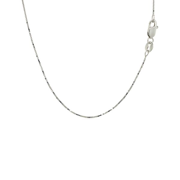 18k White Gold Box Chain 0.6mm (0.60 mm) - Image 3