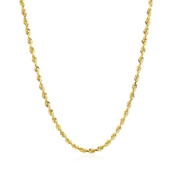 14k Yellow Gold Solid Diamond Cut Rope Chain (2.50 mm) - Image 2