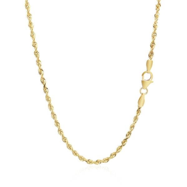 14k Yellow Gold Solid Diamond Cut Rope Chain (2.50 mm) - Image 3