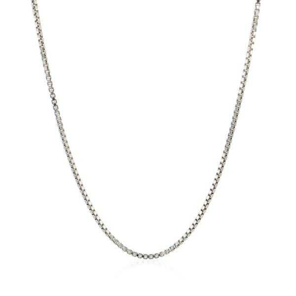 Sterling Silver Rhodium Plated Box Chain (1.30 mm) - Image 2