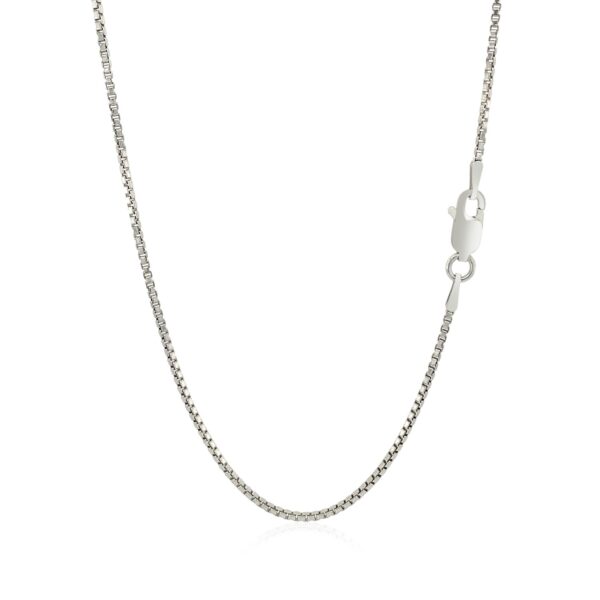 Sterling Silver Rhodium Plated Box Chain (1.30 mm) - Image 3