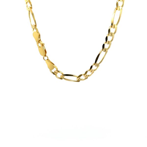 14k Yellow Gold Solid Figaro Chain (6.00 mm) - Image 4