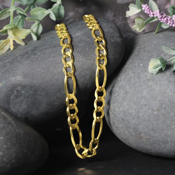 14k Yellow Gold Solid Figaro Chain (6.00 mm) - Image 5