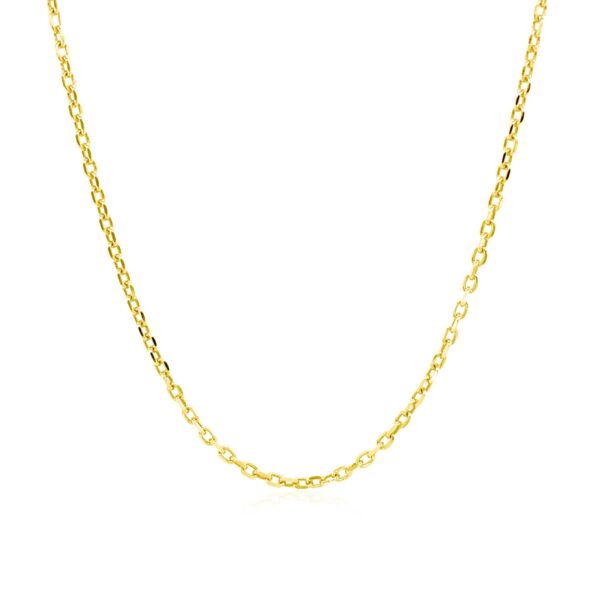 14k Yellow Gold Diamond Cut Cable Link Chain (1.50 mm) - Image 2