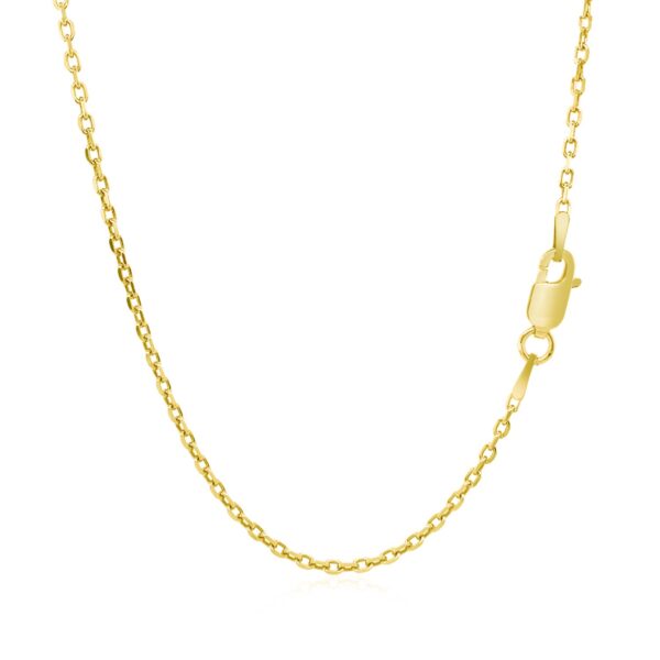 14k Yellow Gold Diamond Cut Cable Link Chain (1.50 mm) - Image 3