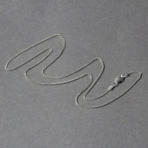 14k White Gold Diamond Cut Round Wheat Chain (1.00 mm) - Image 6